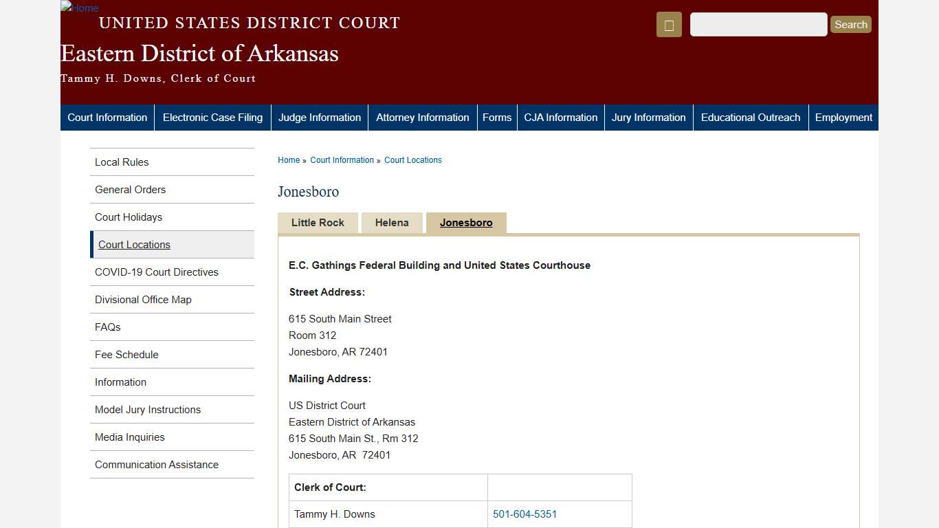 Jonesboro | Eastern District of Arkansas | United States District Court