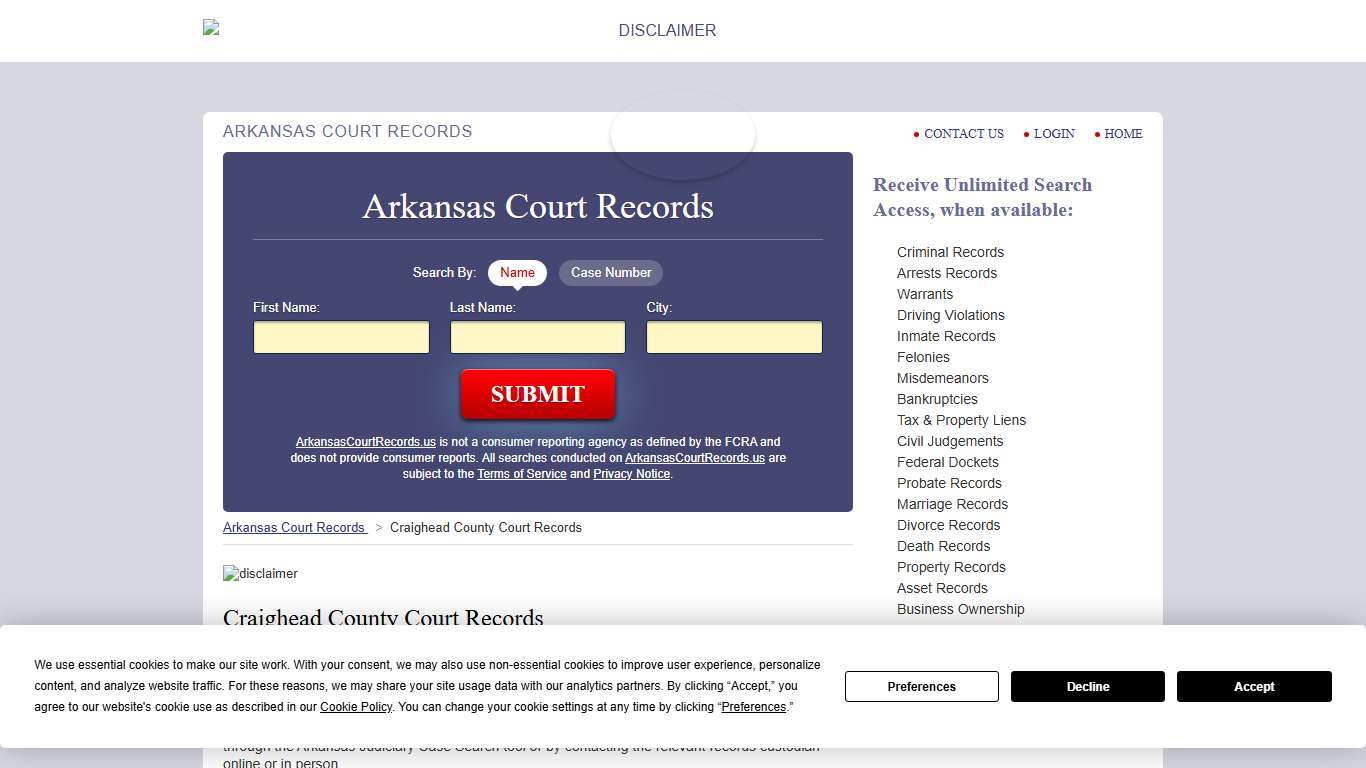 Craighead County Court Records | ArkansasCourtRecords.us
